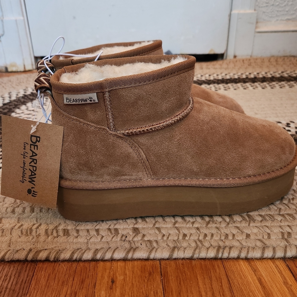BearPaw Shalini Brown Suede Platform Boots
